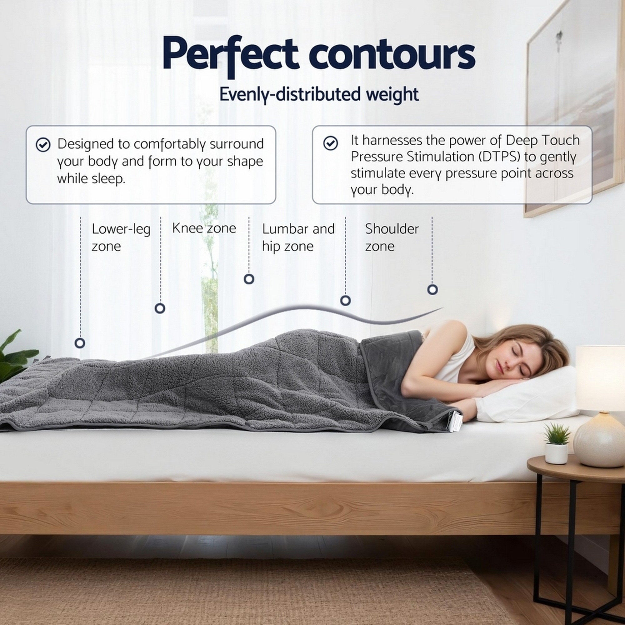 Giselle Bedding Weighted Blanket Fleece Sherpa Heavy Blanket 4.5KG WBLANKET-DUAL-152-45KG