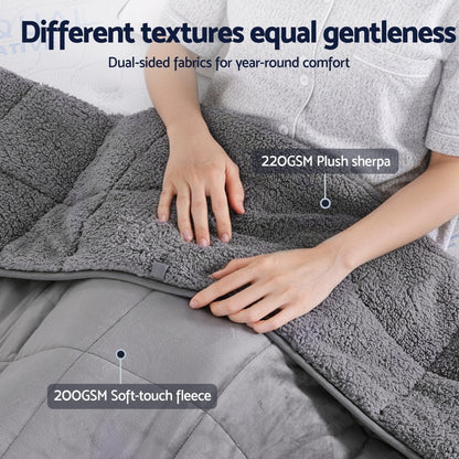 Giselle Bedding Weighted Blanket Fleece Sherpa Heavy Blanket 4.5KG WBLANKET-DUAL-152-45KG