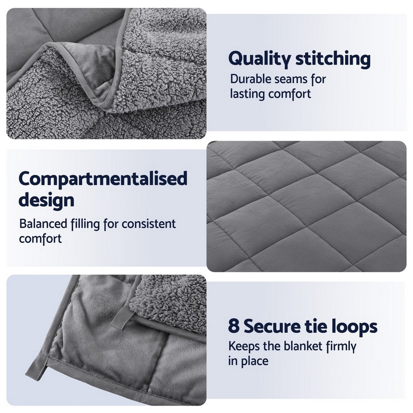Giselle Bedding Weighted Blanket Fleece Sherpa Heavy Blanket 4.5KG WBLANKET-DUAL-152-45KG