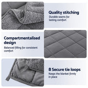 Giselle Bedding Weighted Blanket Fleece Sherpa Heavy Blanket 4.5KG WBLANKET-DUAL-152-45KG