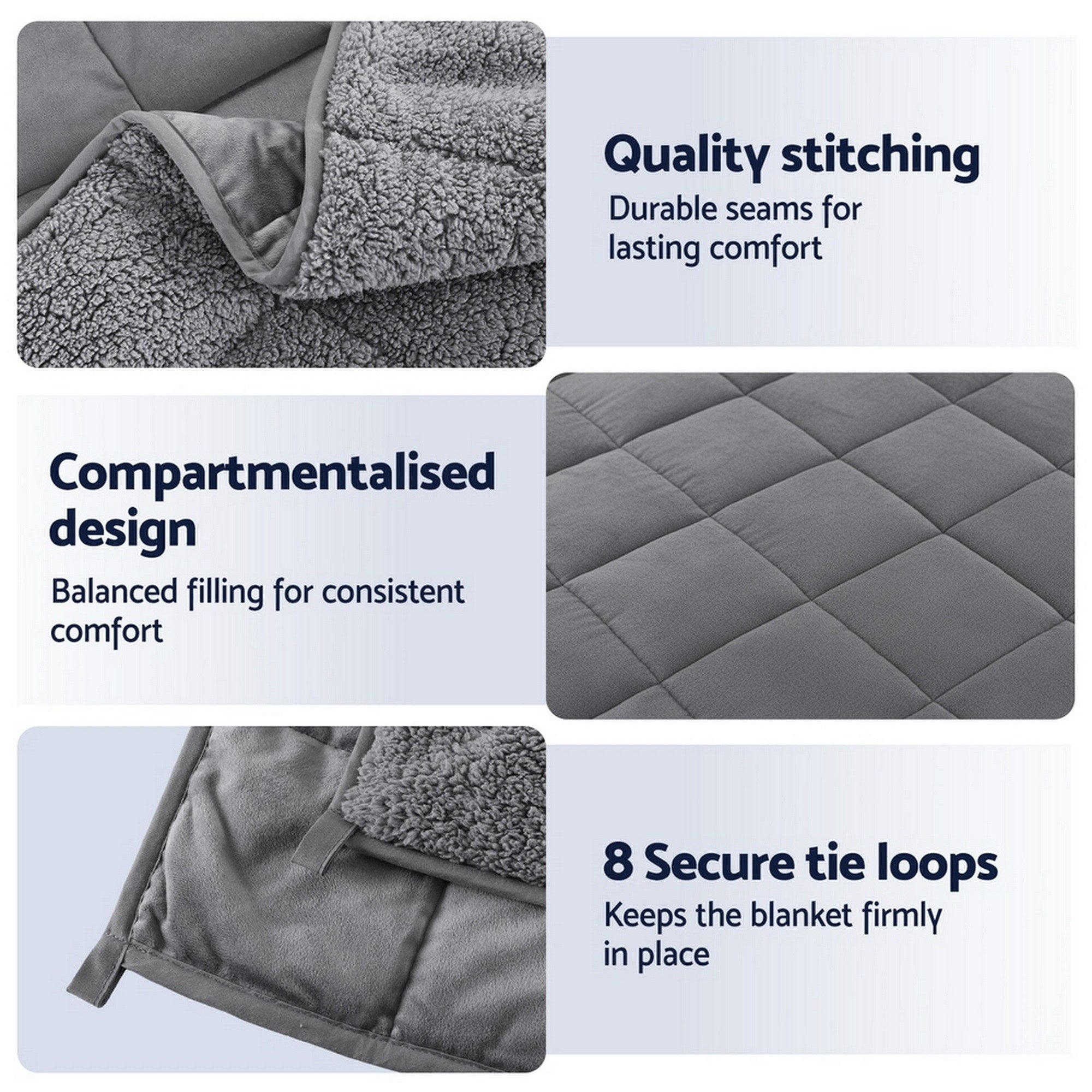Giselle Bedding Weighted Blanket Fleece Sherpa Heavy Blanket 4.5KG WBLANKET-DUAL-152-45KG