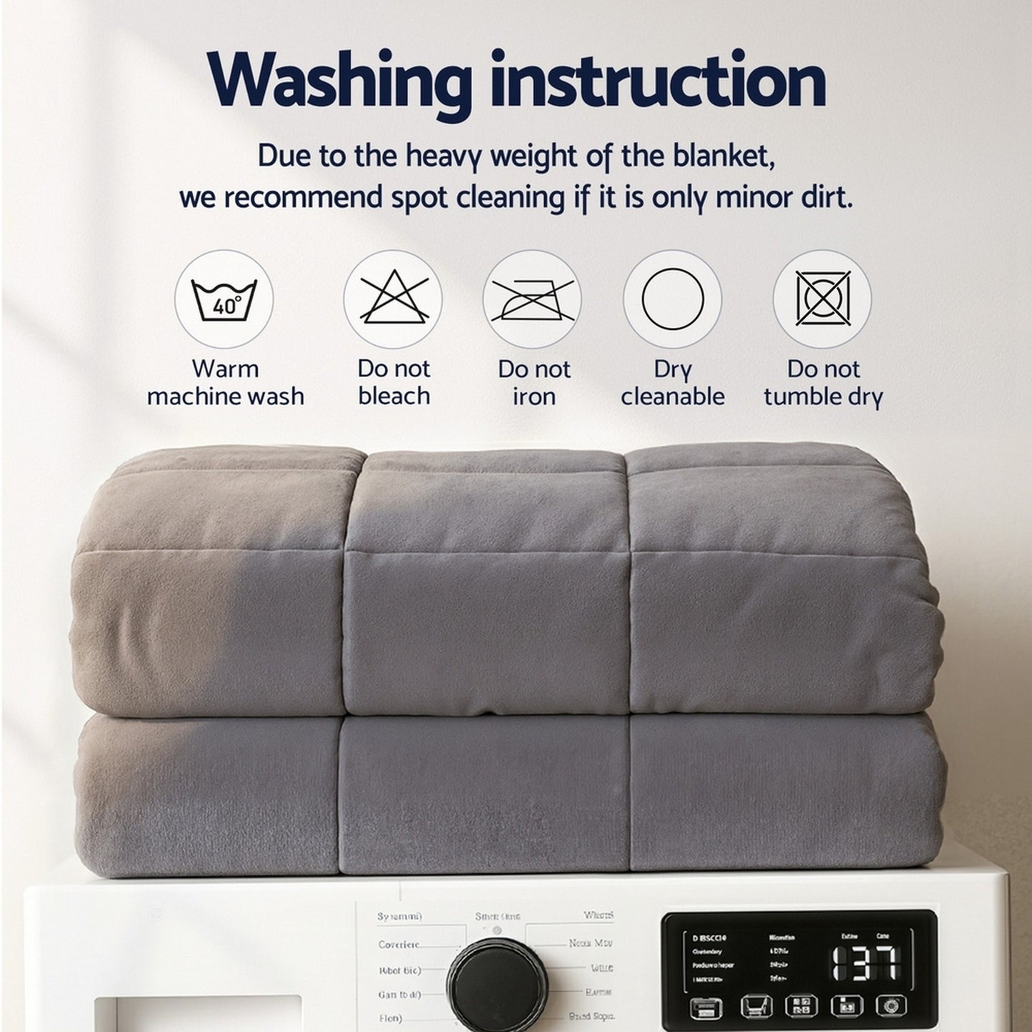 Giselle Bedding Weighted Blanket Fleece Sherpa Heavy Blanket 4.5KG WBLANKET-DUAL-152-45KG