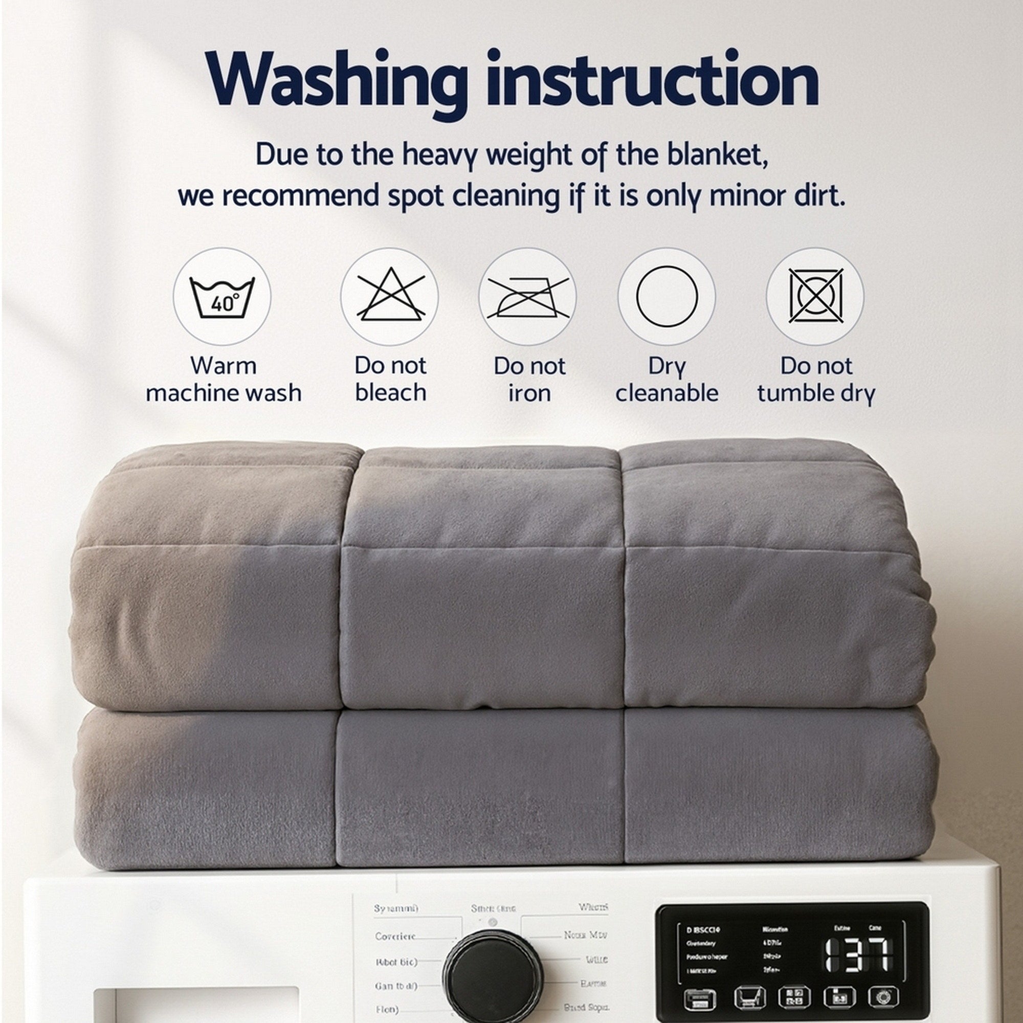 Giselle Bedding Weighted Blanket Fleece Sherpa Heavy Blanket 4.5KG WBLANKET-DUAL-152-45KG