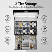 Embellir 12 Grids Watch Box Organizer Case Jewelry Display Storage Showcase