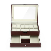 Embellir 12 Grids Watch Box Organizer Case Jewelry Display Storage Showcase