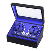 Embellir Watch Winder Automatic Double Watch Winder Box LED Black WBX-WIN-4WD-6SL-BK