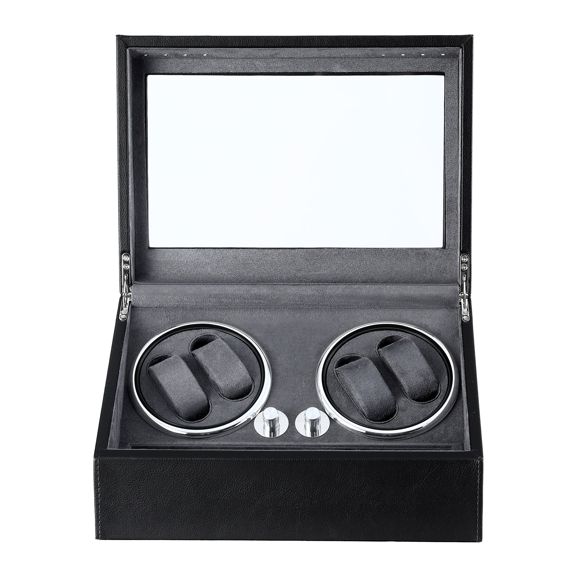 Embellir Watch Winder Automatic Double Watch Winder Box LED Black WBX-WIN-4WD-6SL-BK