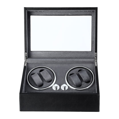 Embellir Watch Winder Automatic Double Watch Winder Box LED Black WBX-WIN-4WD-6SL-BK