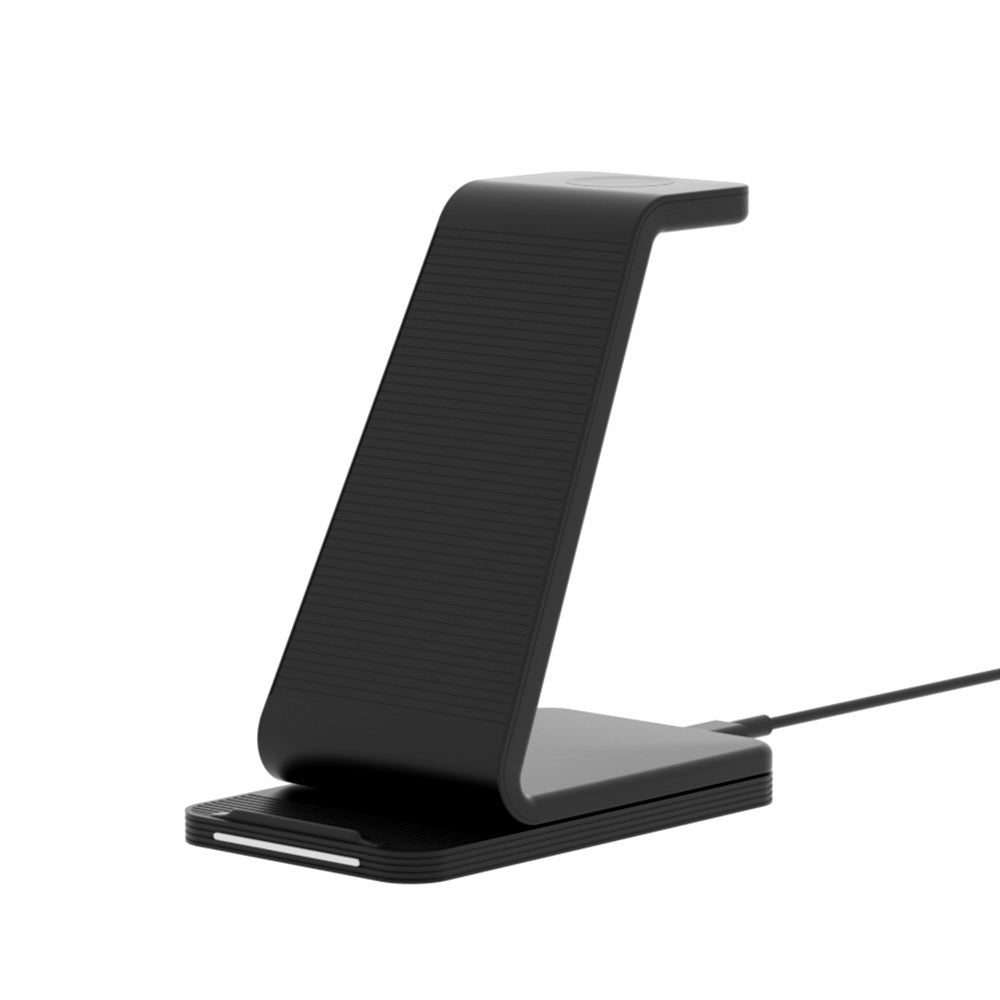 Devanti 3 in 1 Wireless Charger Dock 15W Fast Charging Stand WC-A-053-BK