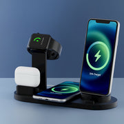 Devanti 4 in 1 Wireless Charger Multi-function Station for Phone Airpod iWatch 15W WC-A-063-15W-BK