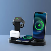 Devanti 4-in-1 Wireless Charger Dock Multi-function Charging Station for Phone WC-A-063-BK
