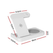 Devanti 4-in-1 Wireless Charger Dock Fast Charging for Phone White WC-A-101-WH