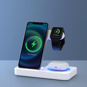 Devanti 4-in-1 Wireless Charger Dock Fast Charging for Phone White WC-A-101-WH