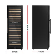 Devanti Wine Fridge Cooler Dual Zone 128 Bottles WC-C-408B-128B-BK