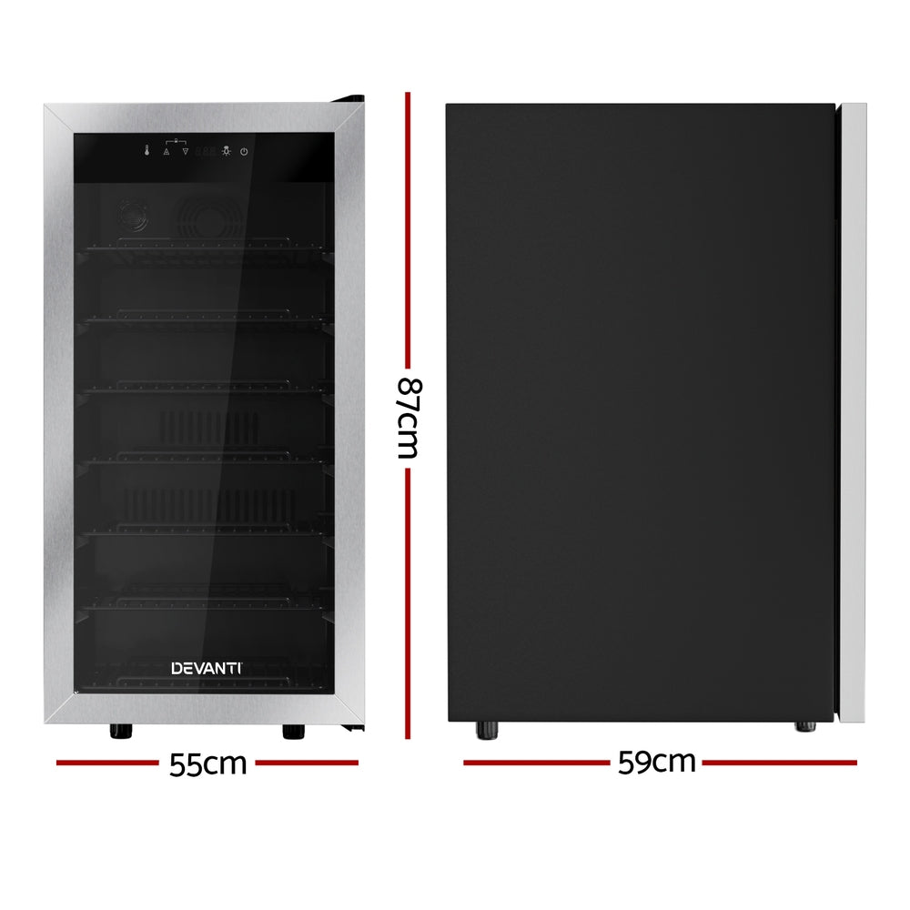 Devanti Wine Fridge Cooler 42 Bottles WC-C-42B-SS-BK