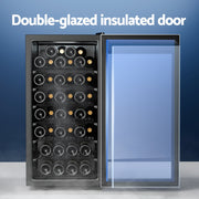 Devanti Wine Fridge Cooler 42 Bottles WC-C-42B-SS-BK
