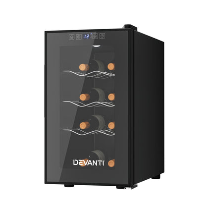 Devanti Wine Fridge Cooler 8 Bottles WC-C-8B-BK