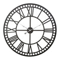Artiss 60cm Wall Clock Large Roman Numerals Metal Black WC-IRON-191060-BK