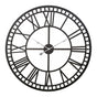 Artiss 80cm Wall Clock Large Roman Numerals Metal Black WC-IRON-191080-BK