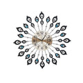 Artiss 60cm Wall Clock Large 3D Peacock Crystal Silver WC-IRON-199060-BK