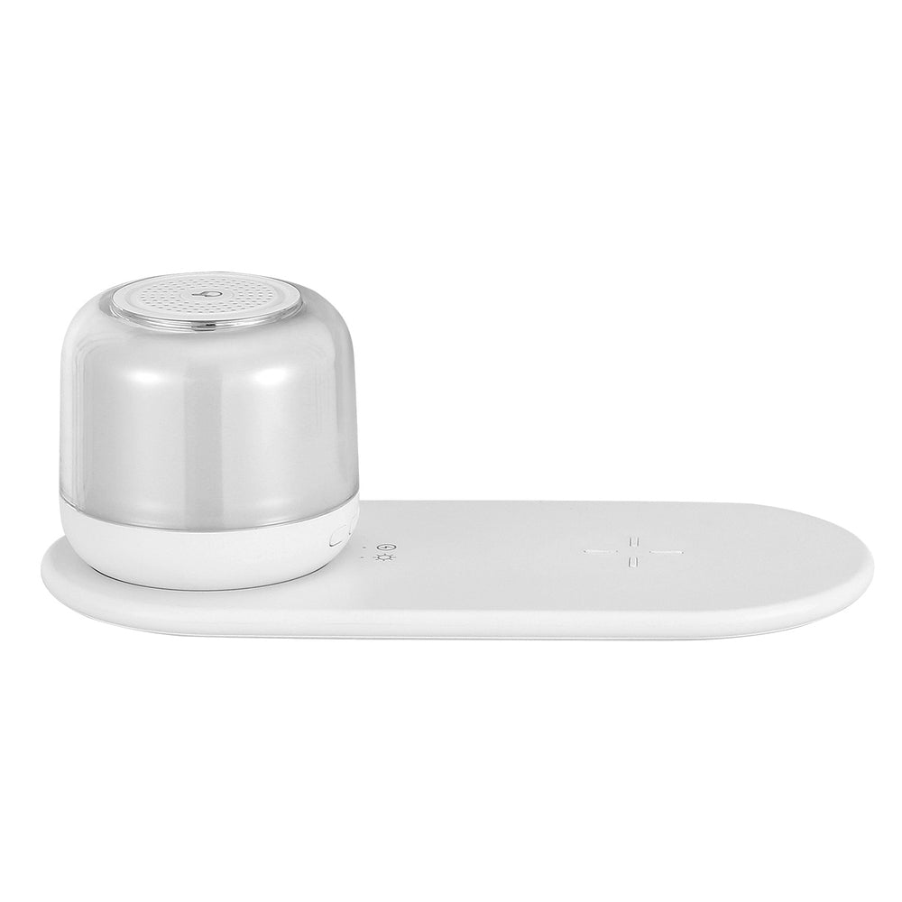 Devanti 3 in 1 Wireless Charger 15W Fast Charging RGB Light Bluetooth Speaker for Phone WC2-B-NL-02-WH
