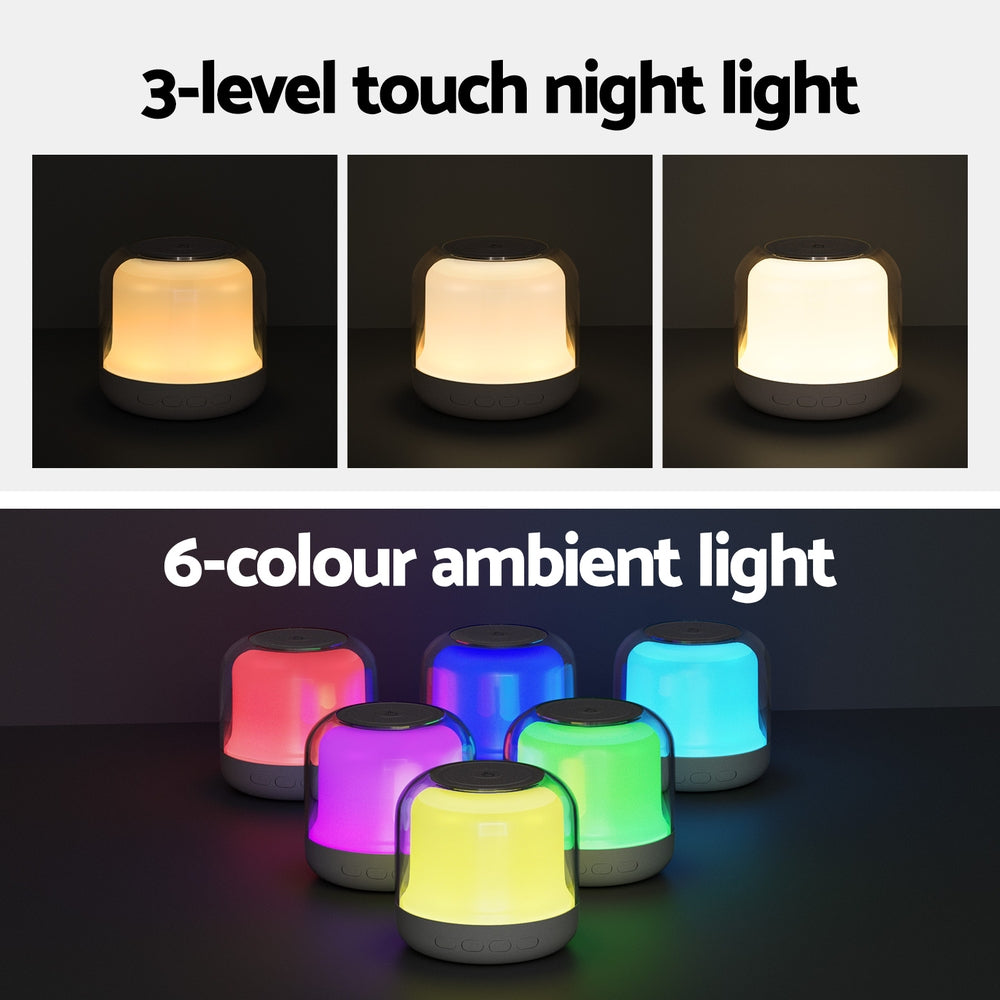Devanti 3 in 1 Wireless Charger 15W Fast Charging RGB Light Bluetooth Speaker for Phone WC2-B-NL-02-WH