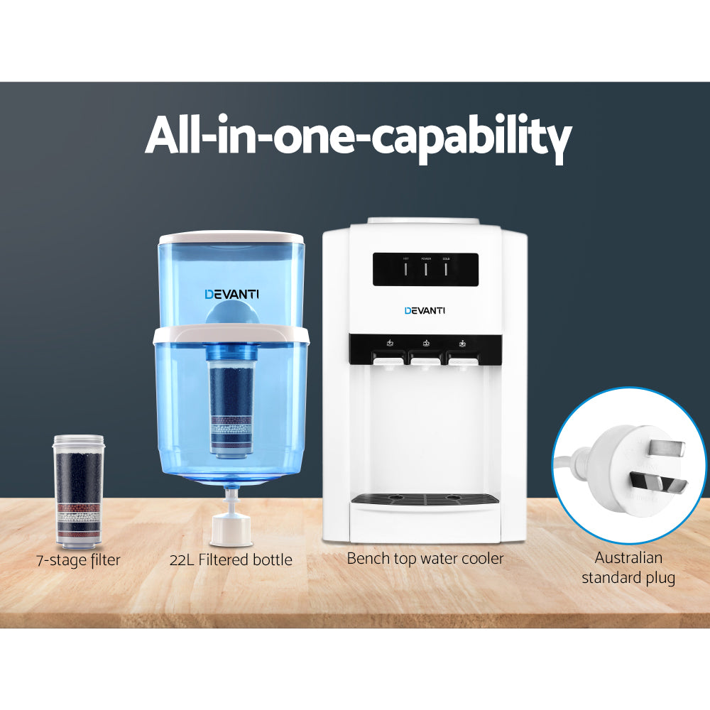Devanti Water Cooler Dispenser Bench Top 22L WD-1103-22L-WH
