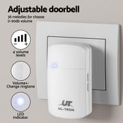 UL-tech Wireless Doorbell Plugin Receiver WD-1RECEIVER-WH