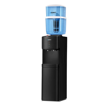 Devanti Water Cooler Dispenser Stand 22L Bottle Black w/2 Filter WD-5312-22BP-2FT-BK