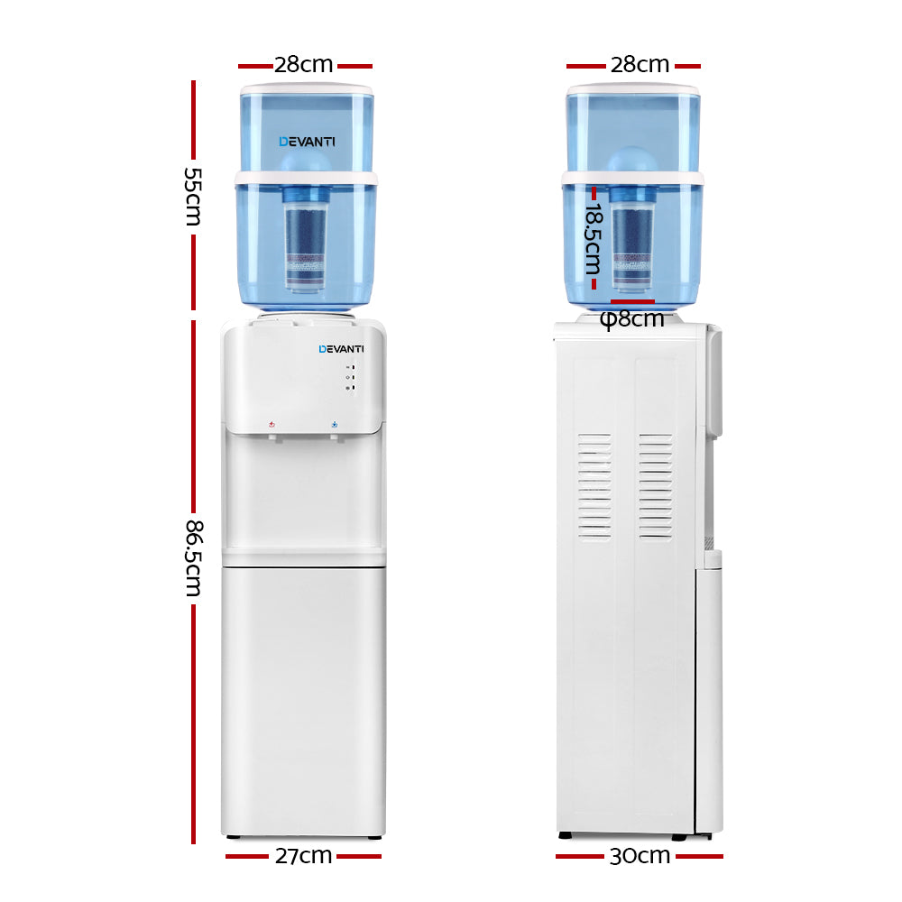Devanti Water Cooler Dispenser Stand 22L Bottle White WD-5312-22BP-WH