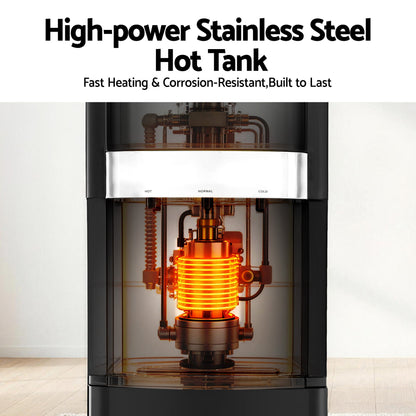 Devanti 3 Taps Water Cooler Dispenser Bottom Loading Dispenser Chiller Filter Purifier WD-602-3T-BK