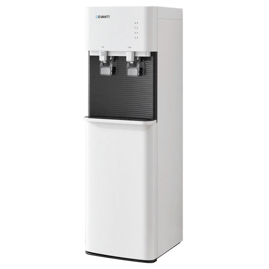 Devanti 2 Taps Water Cooler Dispenser Bottom Loading Dispenser Chiller Filter Purifier WD-608-2T-WH