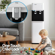 Devanti 2 Taps Water Cooler Dispenser Bottom Loading Dispenser Chiller Filter Purifier WD-608-2T-WH