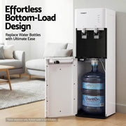 Devanti 2 Taps Water Cooler Dispenser Bottom Loading Dispenser Chiller Filter Purifier WD-608-2T-WH