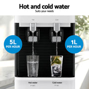 Devanti 2 Taps Water Cooler Dispenser Bottom Loading Dispenser Chiller Filter Purifier WD-608-2T-WH