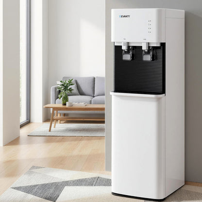 Devanti 2 Taps Water Cooler Dispenser Bottom Loading Dispenser Chiller Filter Purifier WD-608-2T-WH
