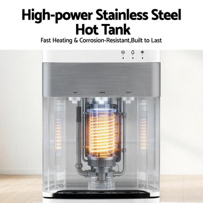 Devanti 3 Taps Water Cooler Dispenser Bottom Loading Dispenser Chiller Filter Purifier WD-617-3T-WH