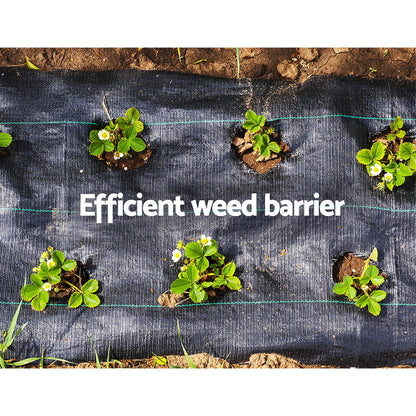 Instahut 1.83x100m Weed Mat Woven Fabric Weed Mat Control Matting Garden Plant WD-B-183X100-BK