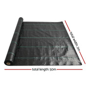 Instahut 2x50m Weed Mat 110GSM Weed Control Mat Plant WD-B-2X50-110G-BK