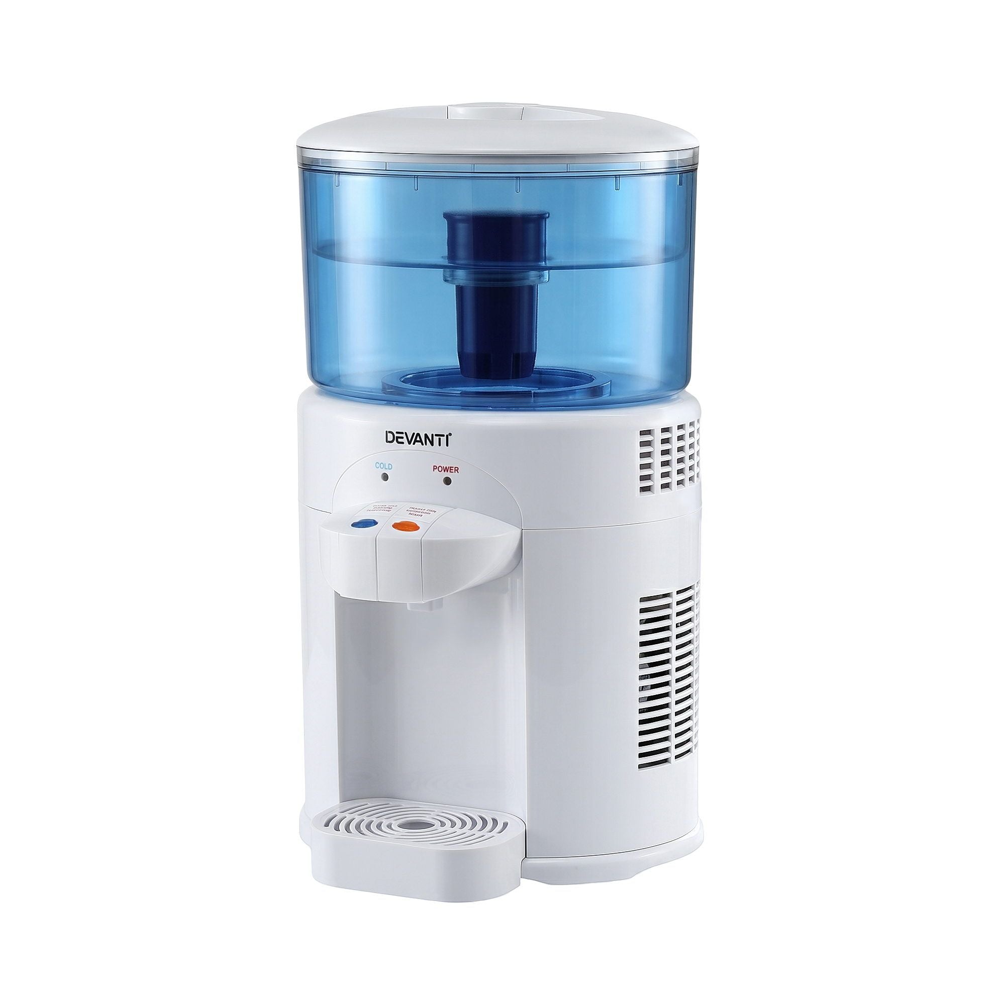 Devanti 5L Bench Top Water Cooler Dispenser with Filter 2 Taps Countertop Water Purifier WD-C-BT5L-WH