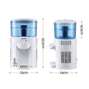 Devanti 5L Bench Top Water Cooler Dispenser with Filter 2 Taps Countertop Water Purifier WD-C-BT5L-WH