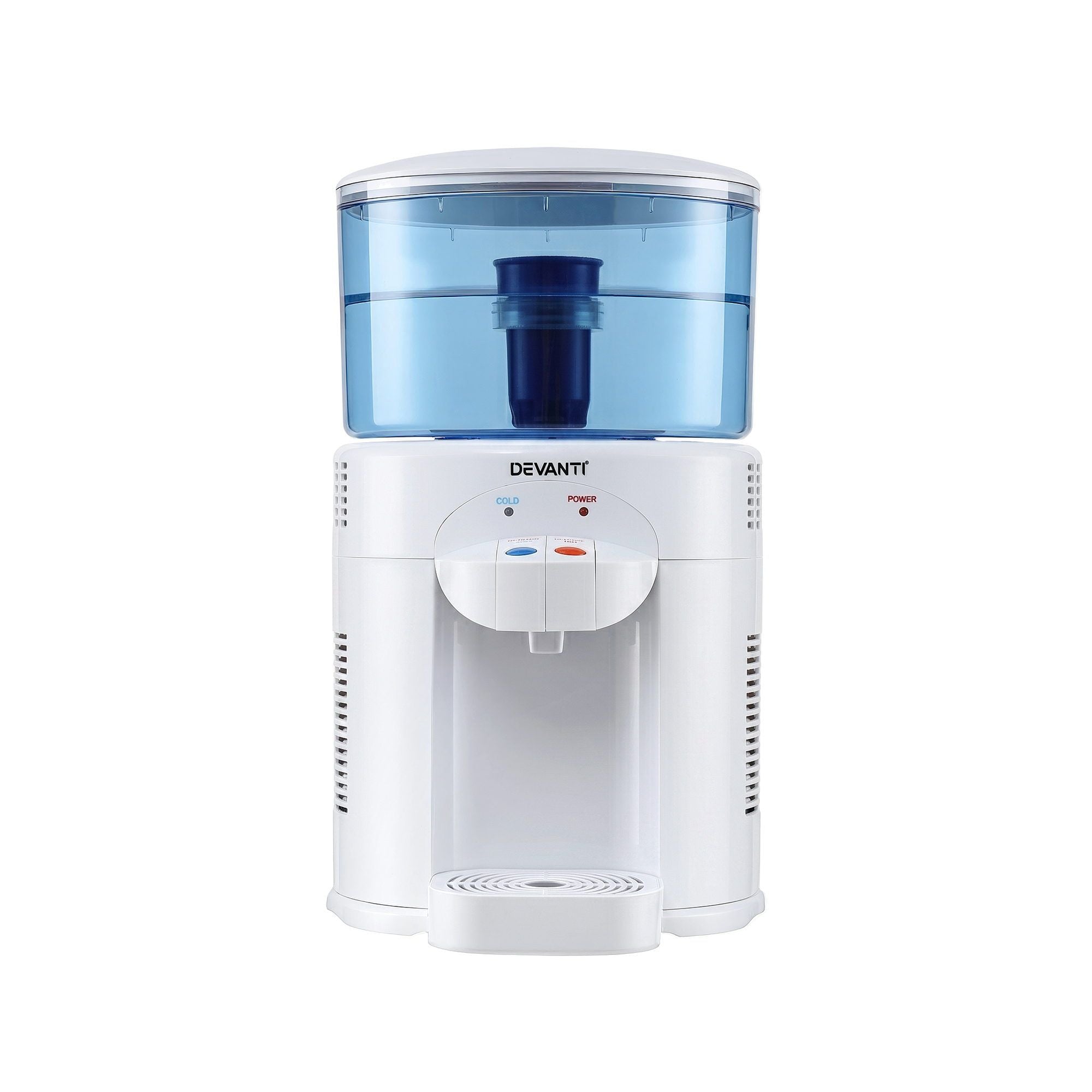 Devanti 5L Bench Top Water Cooler Dispenser with Filter 2 Taps Countertop Water Purifier WD-C-BT5L-WH