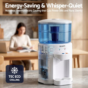 Devanti 5L Bench Top Water Cooler Dispenser with Filter 2 Taps Countertop Water Purifier WD-C-BT5L-WH