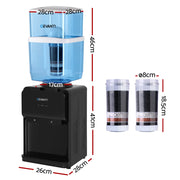 Devanti Water Cooler Dispenser 22L Bench Top Chiller Purifier Filter Hot Cold Black WD-COM-BT533-22BP-2FT-BK