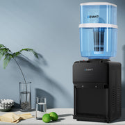 Devanti Water Cooler Dispenser 22L Bench Top Chiller Purifier Filter Hot Cold Black WD-COM-BT533-22BP-2FT-BK