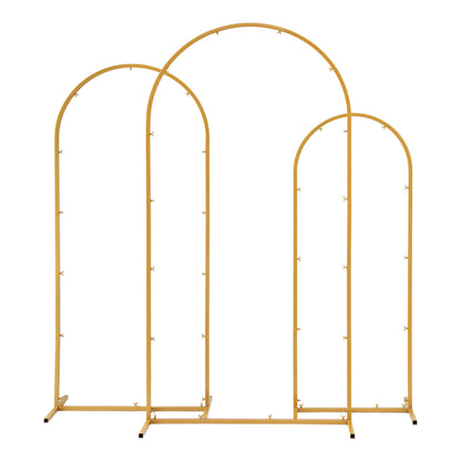 Wedding Arch Backdrop Stand Set of 3 Gold Metal Wedding Arched Frame, Easy to Assemble, Stable Balloon Arch WESD-ARCH-3PC-GD
