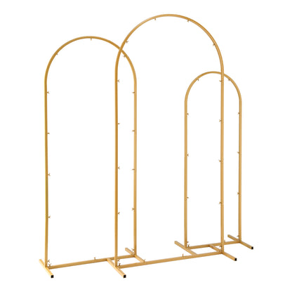 Wedding Arch Backdrop Stand Set of 3 Gold Metal Wedding Arched Frame, Easy to Assemble, Stable Balloon Arch WESD-ARCH-3PC-GD