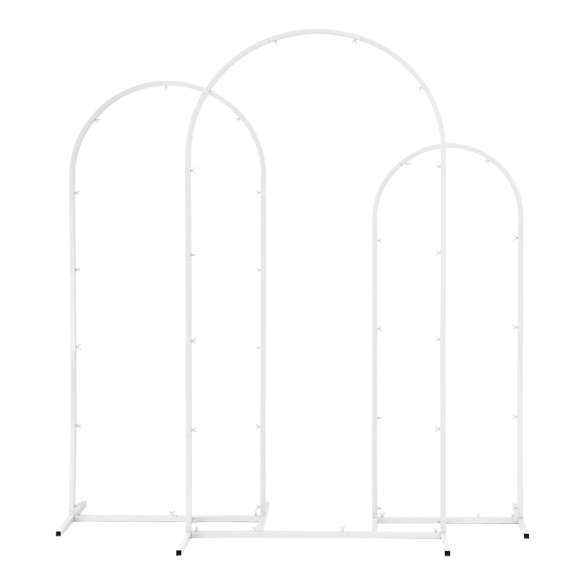Wedding Arch Backdrop Stand Set of 3 Metal Wedding Arched Frame White, Easy to Assemble, Stable Balloon Arch WESD-ARCH-3PC-WH