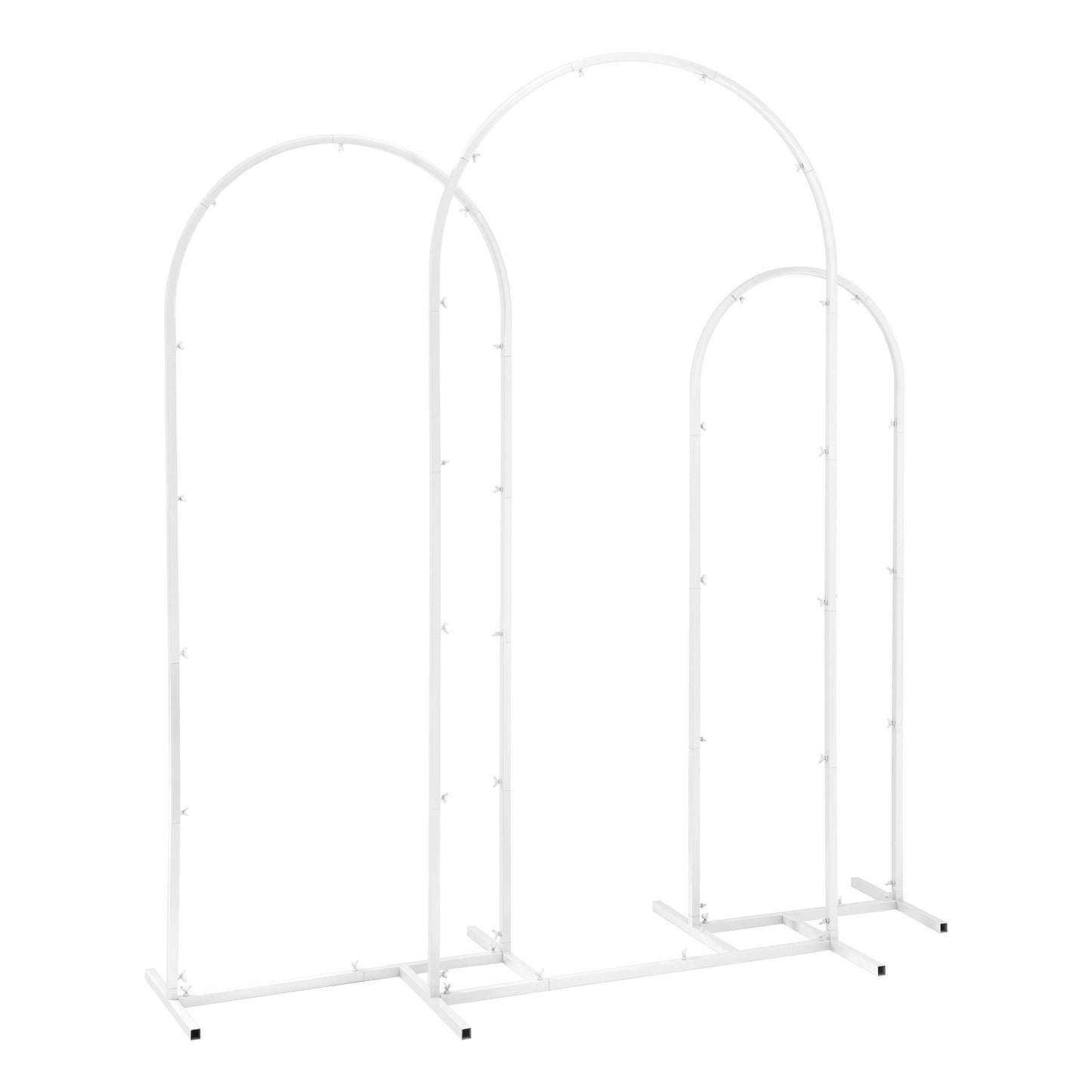 Wedding Arch Backdrop Stand Set of 3 Metal Wedding Arched Frame White, Easy to Assemble, Stable Balloon Arch WESD-ARCH-3PC-WH