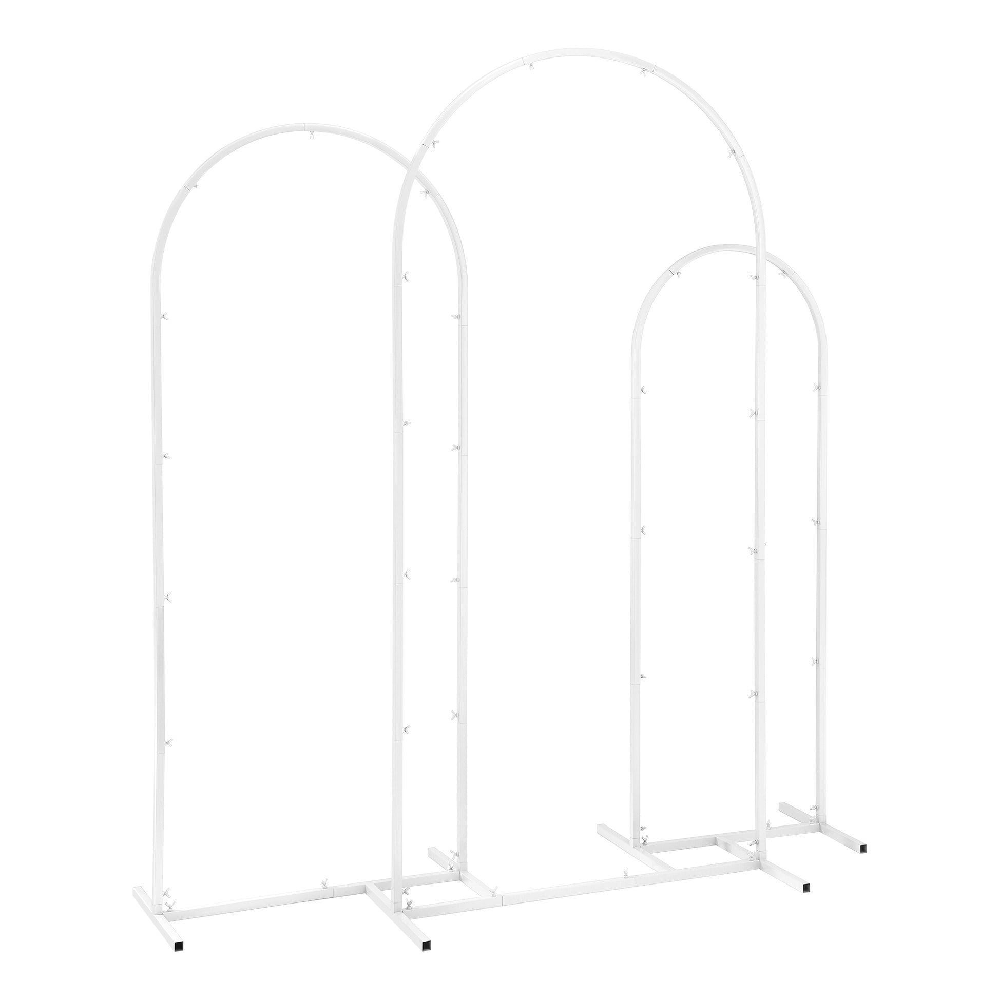 Wedding Arch Backdrop Stand Set of 3 Metal Wedding Arched Frame White, Easy to Assemble, Stable Balloon Arch WESD-ARCH-3PC-WH